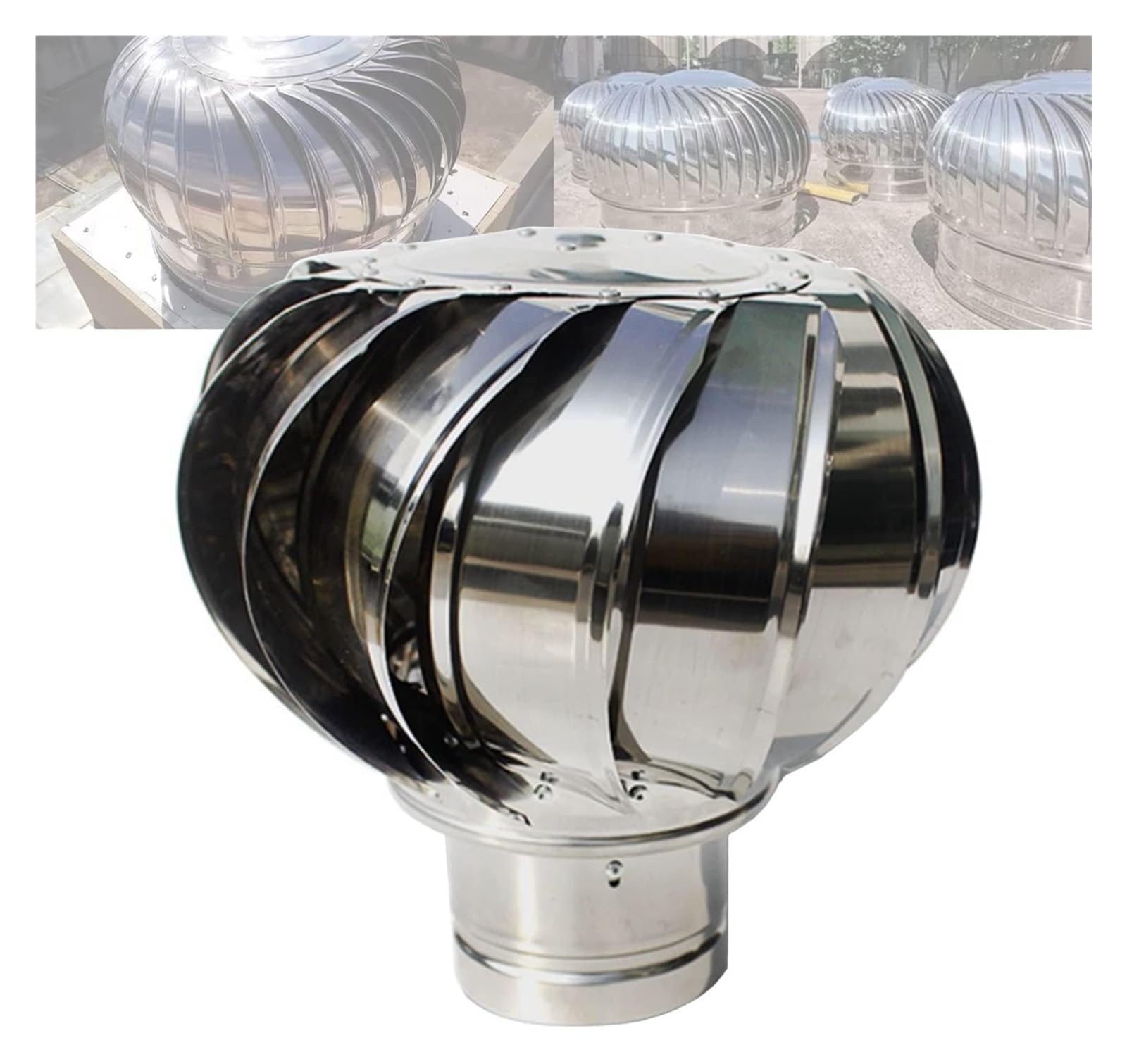 Comignoli girevoli, Aspiratore Fumi Girevole Inox Resistente in acciaio inossidabile 304 robusto e indeformabile for la dissipazione del calore di scarico della bocca del camino(20cm(7.9in))