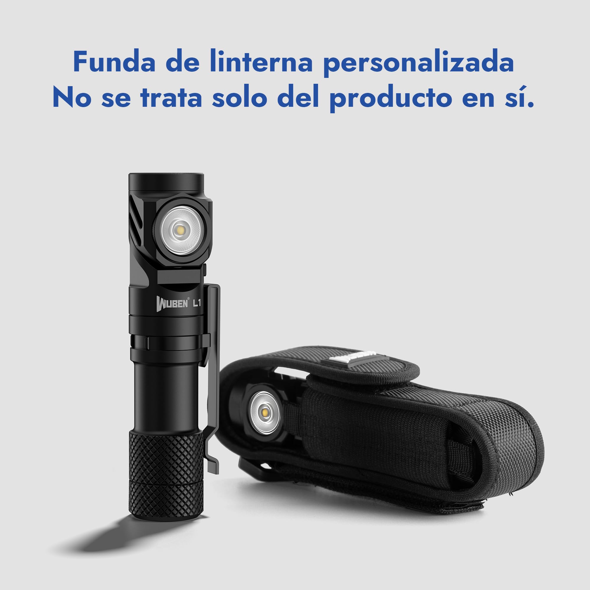 WUBEN L1 Linternas LED Alta Potencia 2000 Lúmenes, Linterna Recargable USB Táctica Militar Potente, cabeza giratoria de 180 grados Linterna, Impermeable Portátil Fuente de Luz Doble Flashlight(P9)
