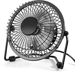 Mini Ventilador De Mesa USB Portátil E Silencioso Compacto Em Metal Rotação 360° Ideal Para Escritório E Viagens