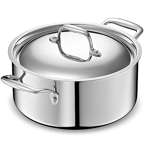 5-Ply Stainless Steel 5-Quart Dutch Oven with Lid - Induction