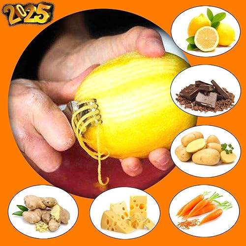 Miniatura 4 de Citrus Lemon Zester & Channel Knife Tool para barra de cocina, hoja de acero inoxidable, diseño ergonómico, mango de madera y mango de goma y