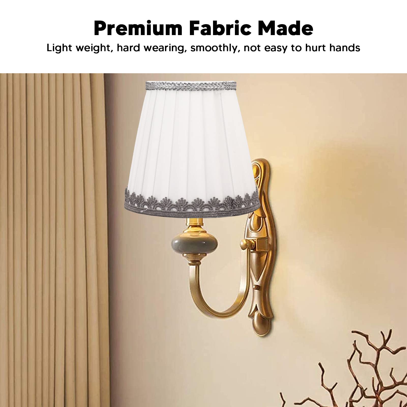 Lot De 6 Petits Abat-jour à Clipser Pour Ampoules Candélabres, Abat-jour En Tissu, Moderne Et Simple, Pour Lampe De Table, Mur, Lampadaire