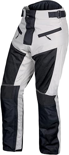 WICKED STOCK - Pantalones de motocicleta para hombre, de malla gris y negra, con armadura aprobada por la CE
