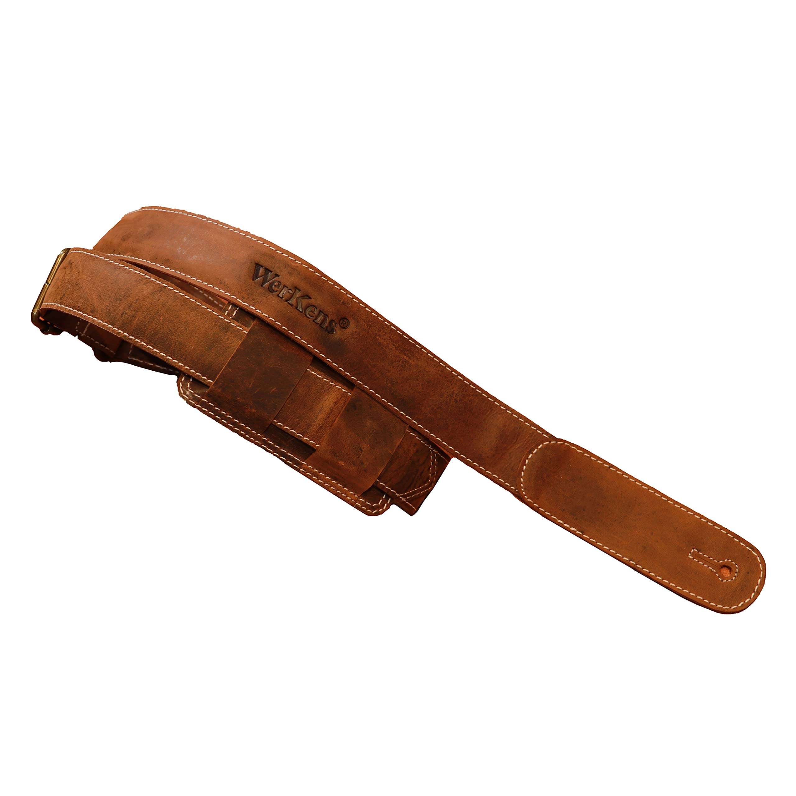 WerKens Premium Leather Ukulele Strap Adjustable Padded Mandolin Straps Banjo Belt Soft Shoulder Straps - Brown