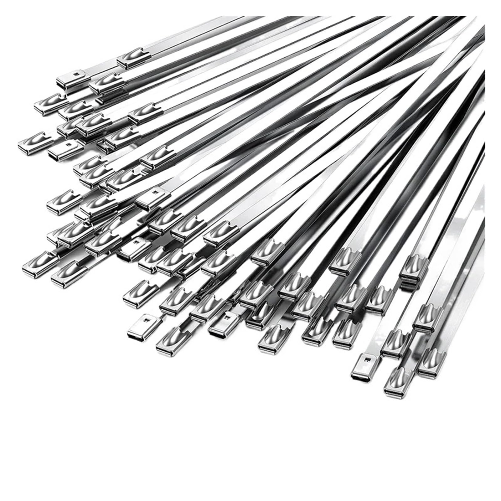 Stainless Steel Metal Cable Tie 20/40/80/100pcs Stainless Steel Metal Cable Ties Exhaust Wrap Coated Locking Zip-Exhaust Multifunctional Tie(4.6x300mm,100PCS)