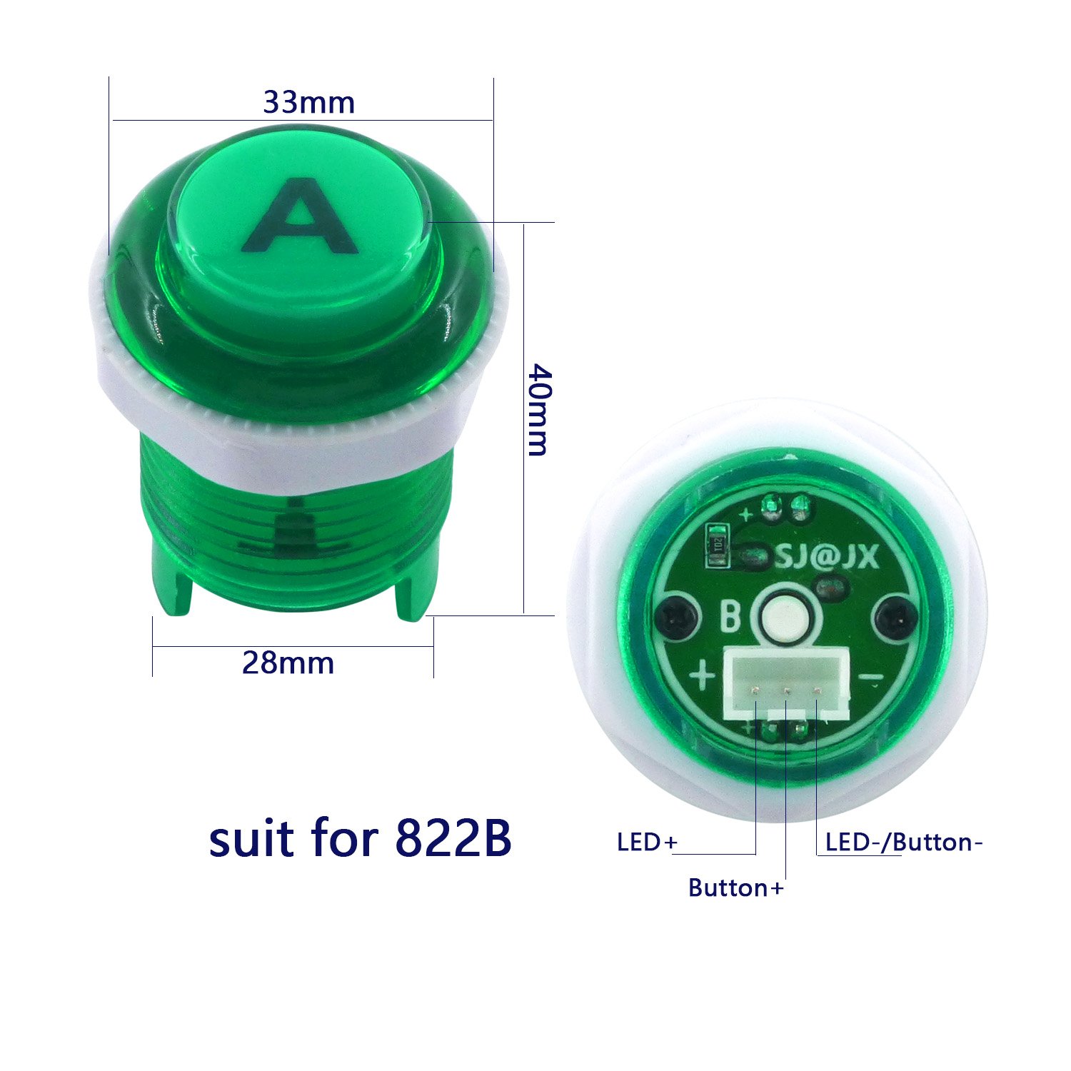 SJ@JX Arcade Game Controller USB Encoder 2 Player Gamepad Microswitch Button 464506