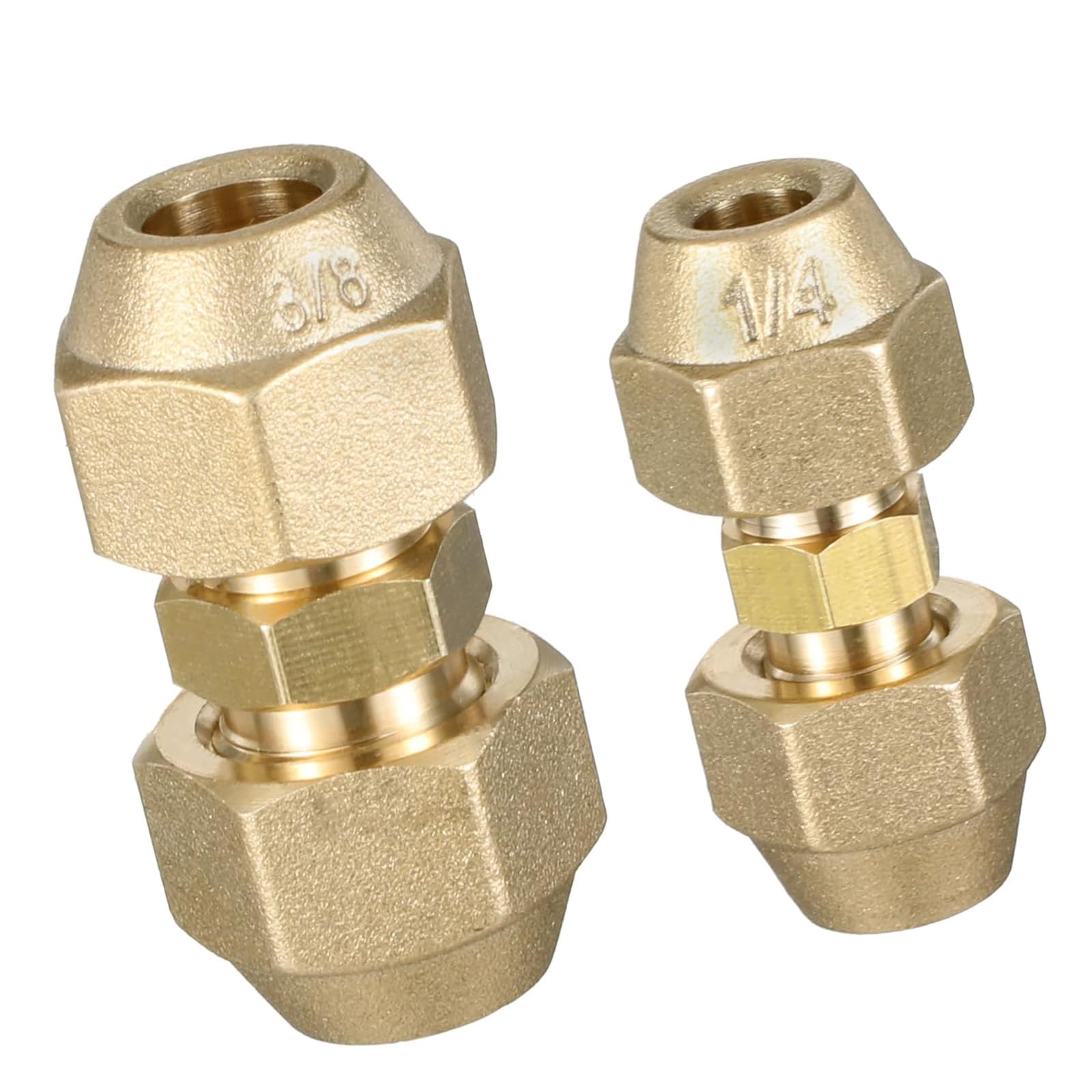 2Pcs 3 / 8Inch and 1 / 4Inch Copper Pipe Butt Joint for Air Conditioning Systems None Welding Extension Pipe Joint Enduring for Air Conditioning Systems