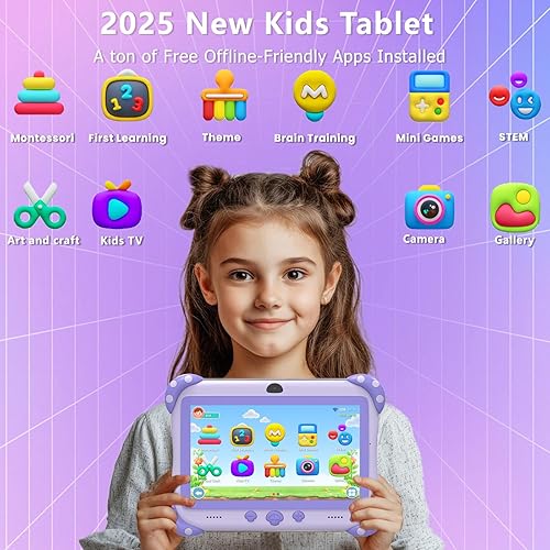 Miniatura 2 de YINOCHE Tableta para Niños de 7 pulgadas Tableta para Niños Pequeños WiFi Tabletas 32G Android Cámara Dual Control Parental con Aplicación sin