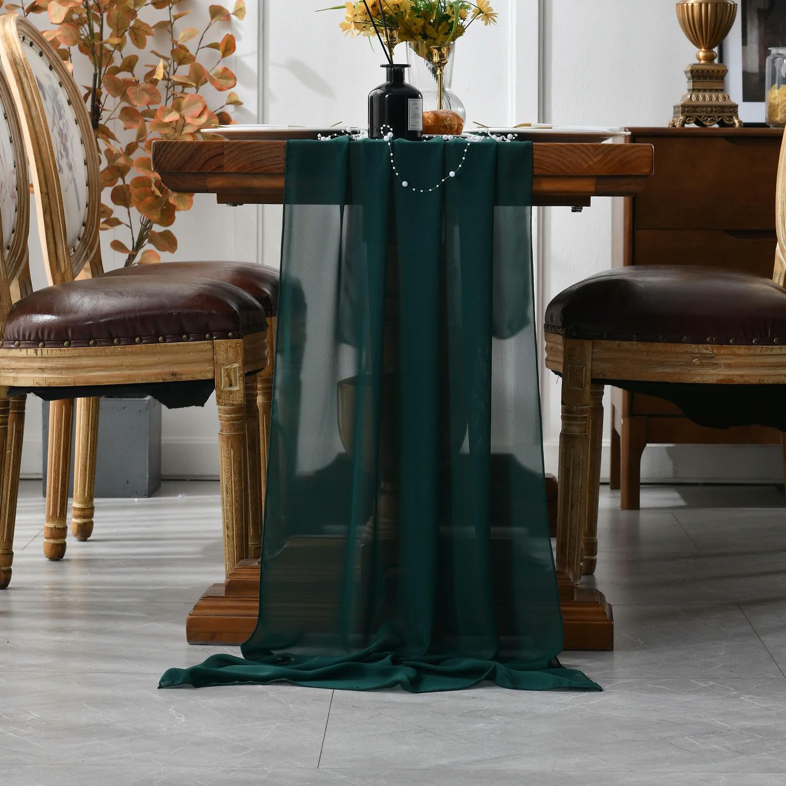 Chiffon-Tischläufer Königsblau – 73 X 305 Cm, Transparenter Party-Tischläufer