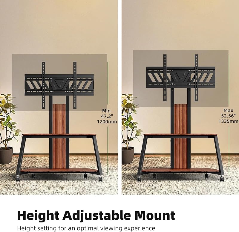 BESHI Heavy Duty Mobile TV Stand with Wheels for 32-85 Inch TVs image 5
