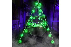 Giant Halloween Cauldron with Eyeball Lights for Spooky Decor