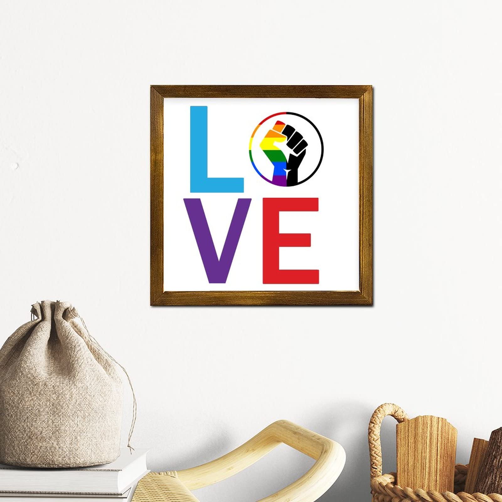 Targhetta Decorativa In Legno LGBTQ+ "You're Safe To Be You Around Me" - 12,7x12,7 Cm - Decorazione Scrivania Per Casa E Ufficio