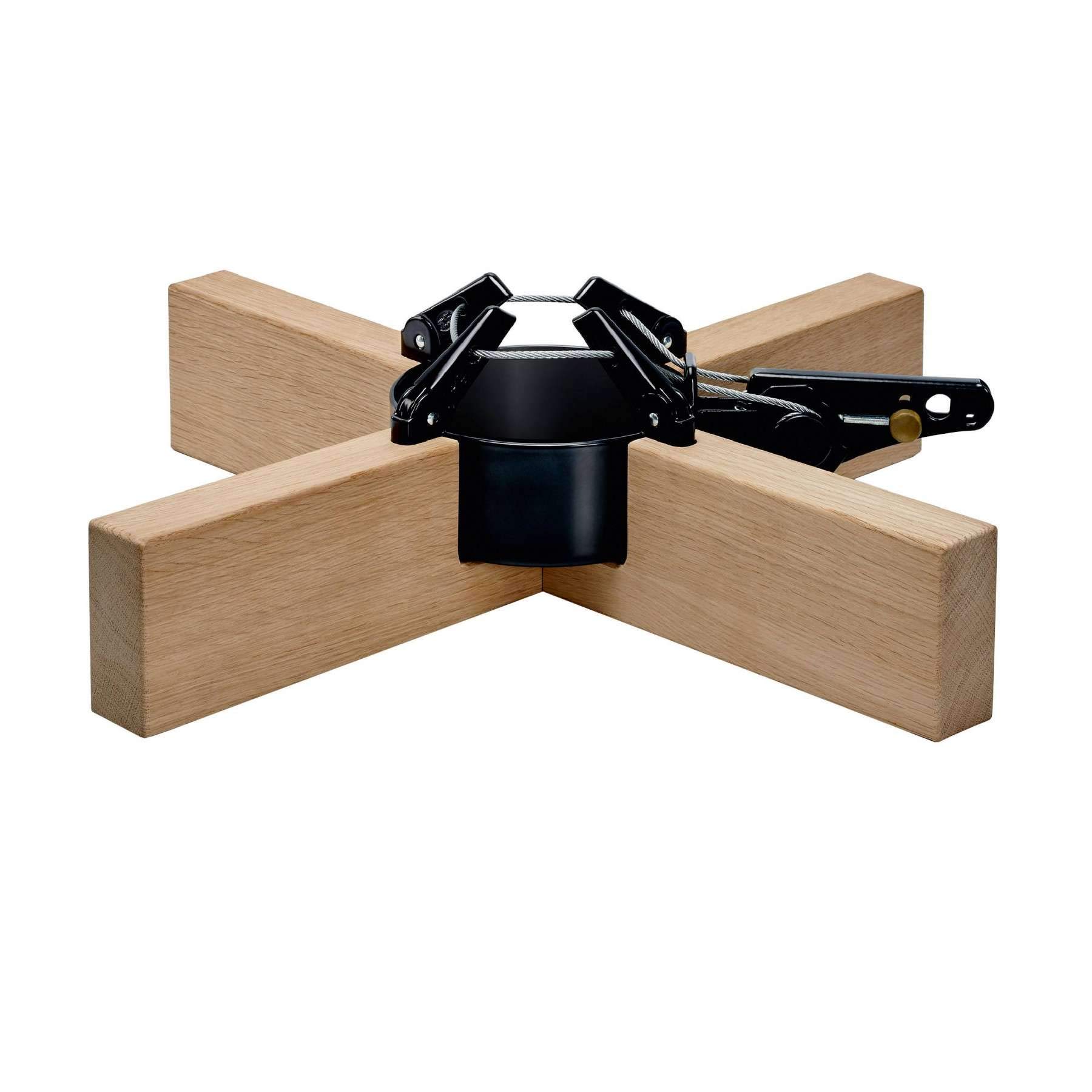 Krinner Design Copenhagen 95020 Christmas Tree Stand 50 cm with Foot Pedal and Single Rope Technology for Tree Height up to 2.5 m Oak/Black