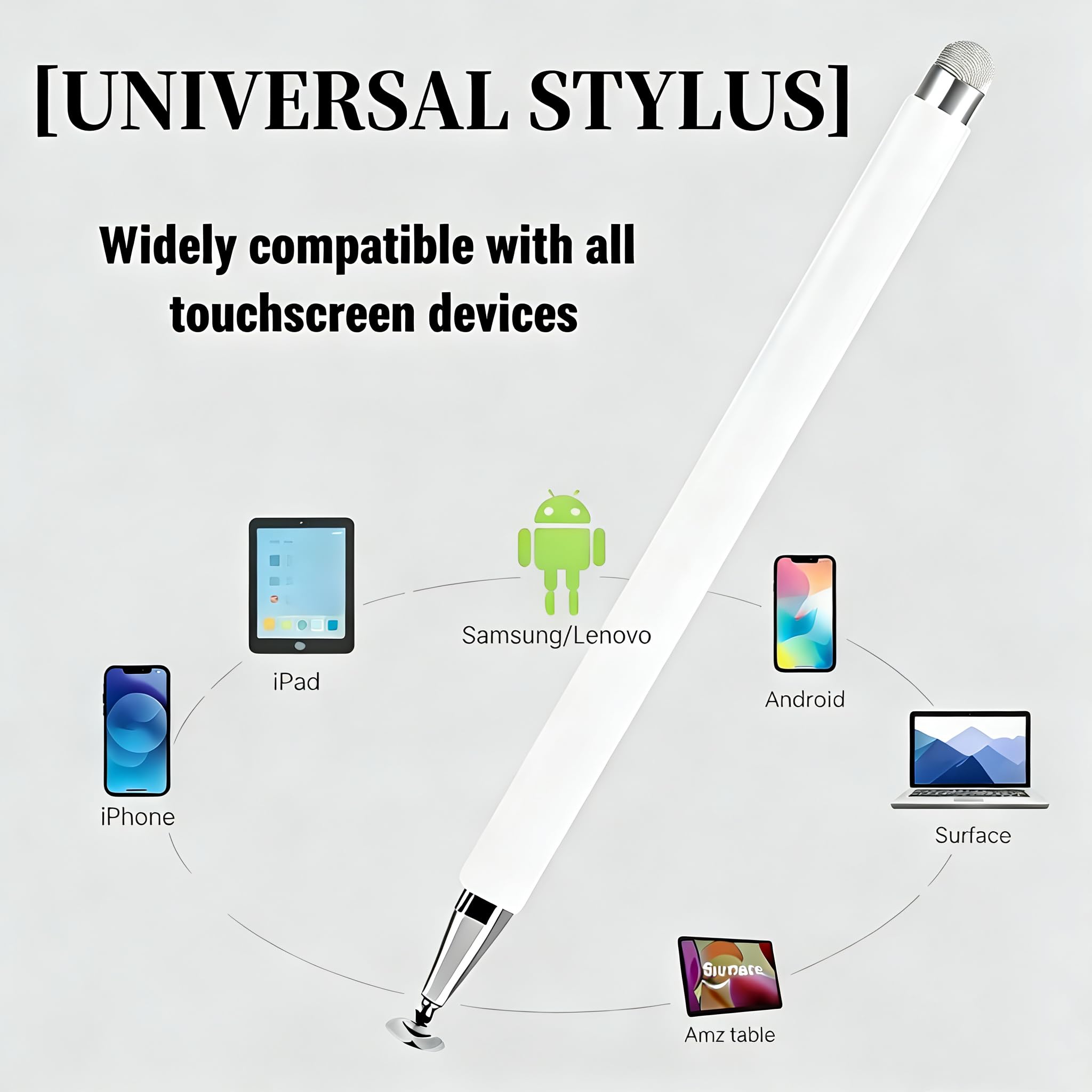 Lápiz capacitivo 3 en 1 para Samsung Galaxy Tab A11+/A11/A9+/A9/A8+/A8 Universal Android Pen compatible con iOS/Microsoft/Android Tablet y teléfonos todos los dispositivos táctiles (3 en 1 oro rosa)