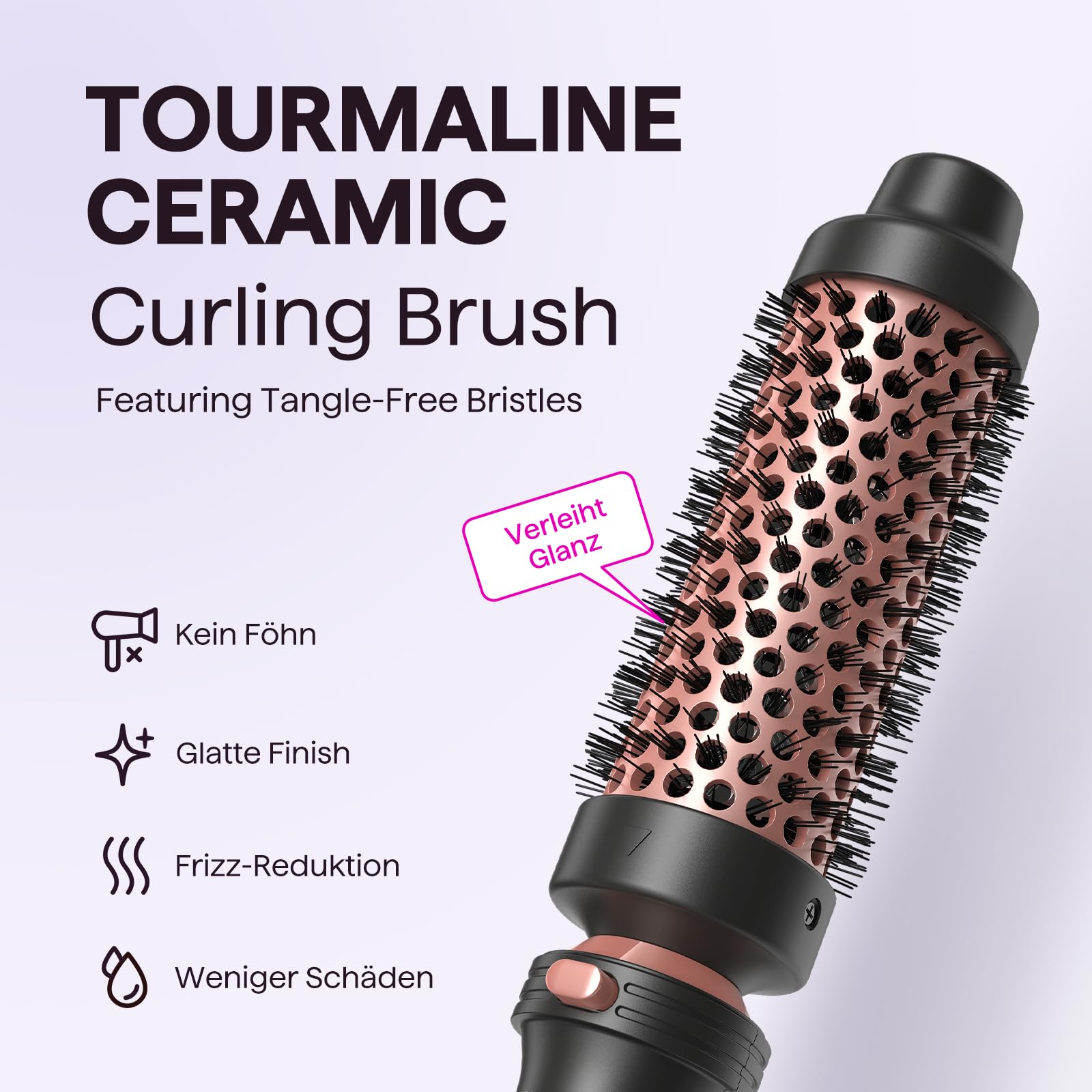 Wavytalk Lockenstab 5-in-1 mit Thermobürste für Große und Kleine Locken | Thermobürste + 4 Lockenaufsätze 13–32 mm für Blowouts und Verschiedene Stylings, 150–210 °C, 30 Sek Aufheizzeit, Dualspannung