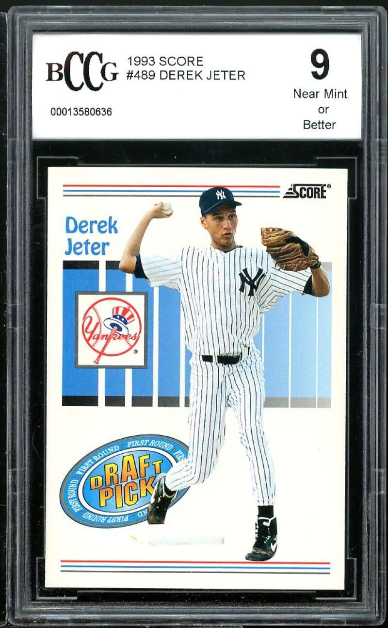 Amazon.com: 1993 Score #489 Derek Jeter Rookie Card BGS BCCG 9 Mint :  Collectibles & Fine Art