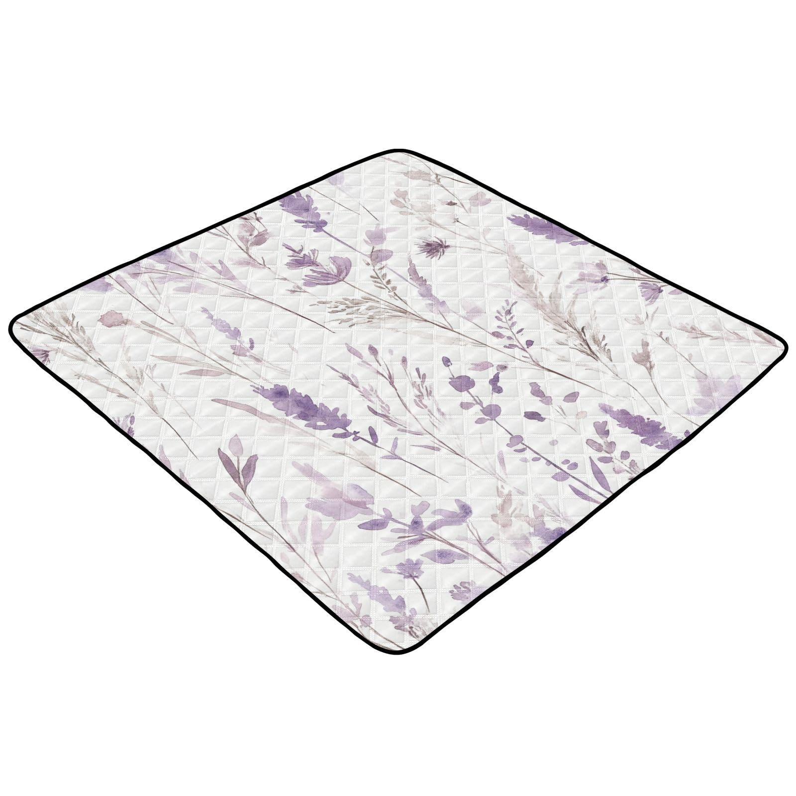 Kigai Lavender Baby Play Mat for Floor and Playpen 50x50 inch Non-Slip Baby Activity Playmat Waterproof Foldable Crawling Mat for Infants Toddlers