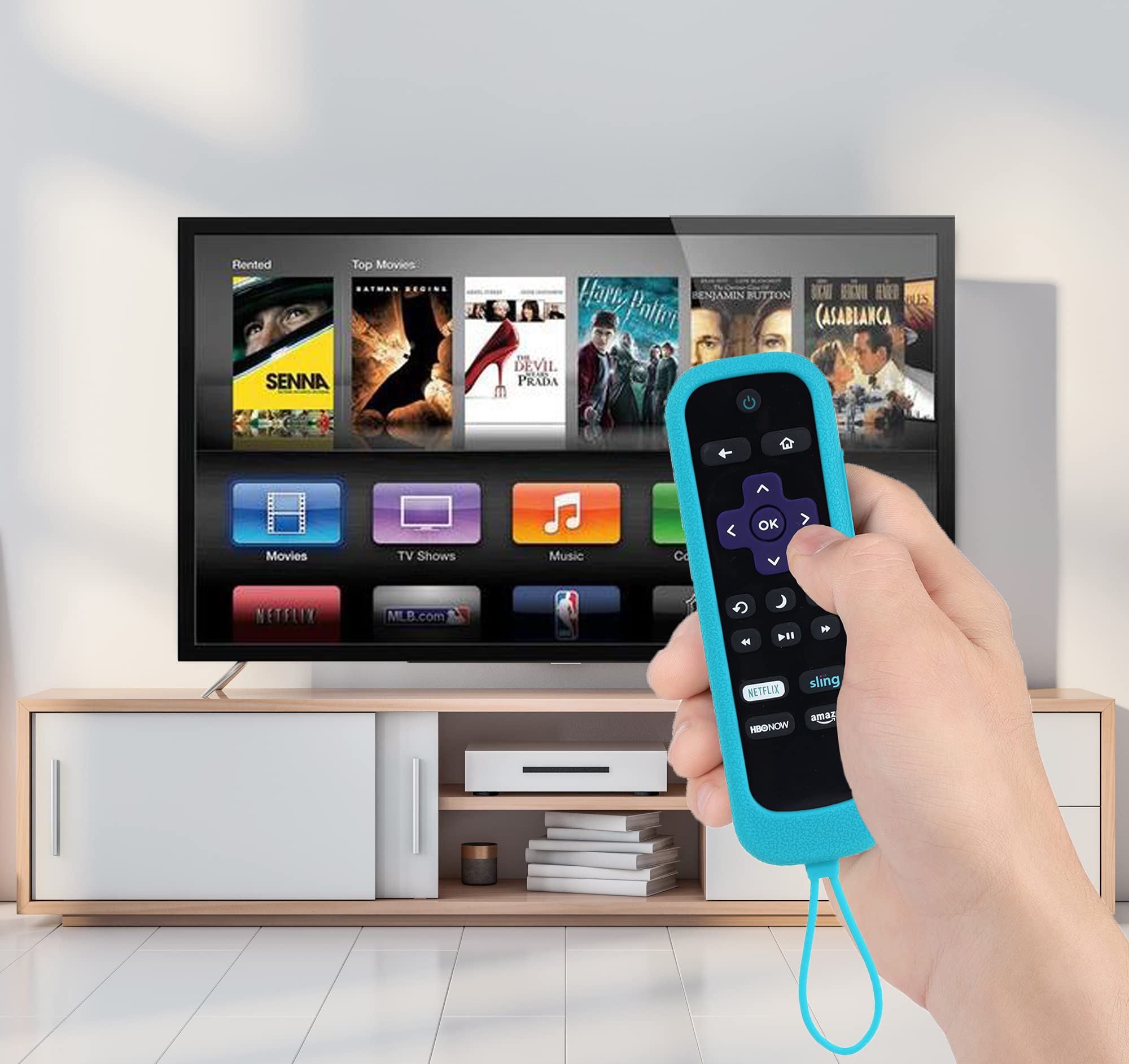 TOKERSE Silikon-Schutzhülle Für Roku Fernbedienung – Leuchtet Im Dunkeln, Anti-rutsch, Mit Anti-Verlust-Band