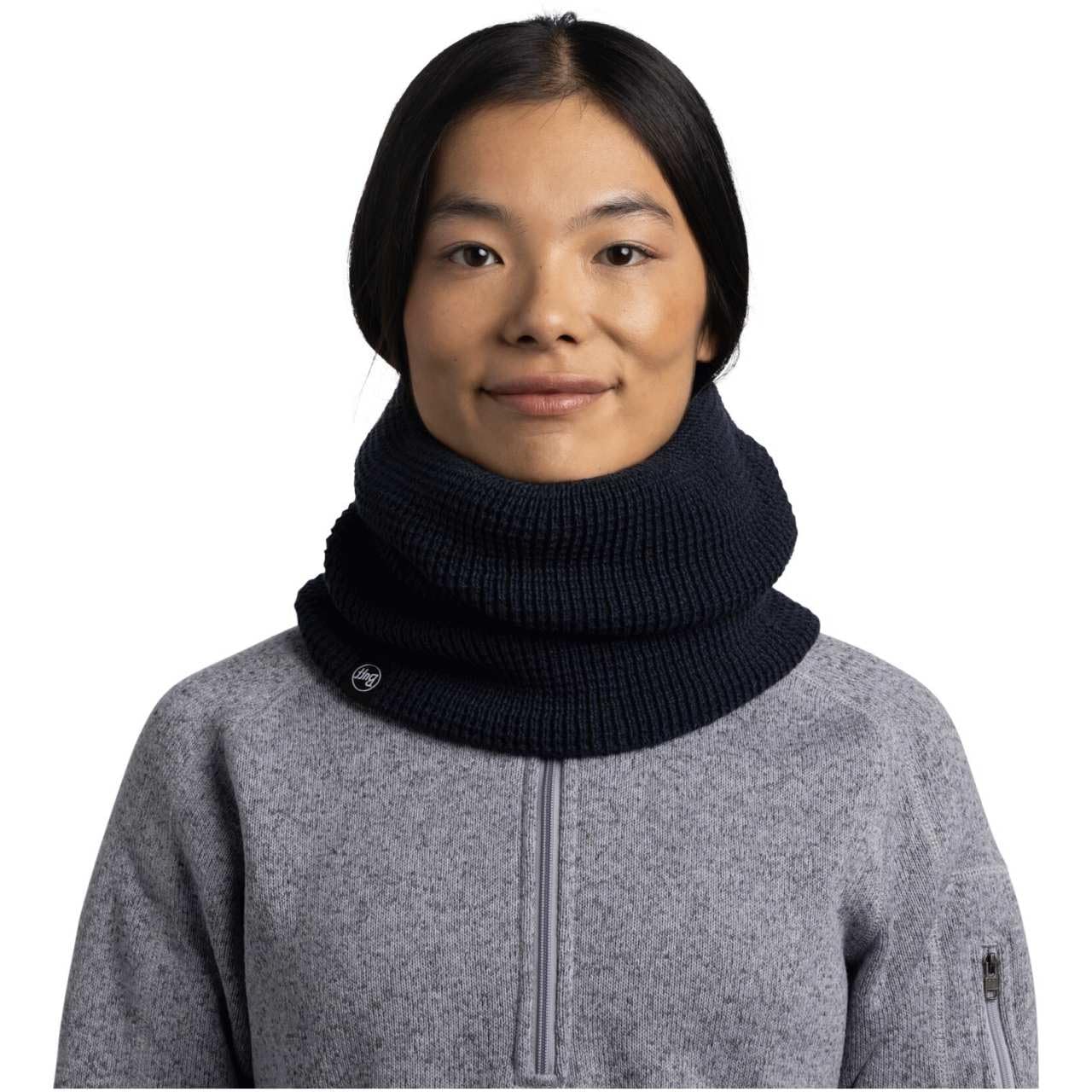 Buff| Braga de cuello Knitted & Fleece Frio Extremo, Practico, Versatil, Moda, Aislamiento termico, Comodo Hombre Mujer Talla única Azul