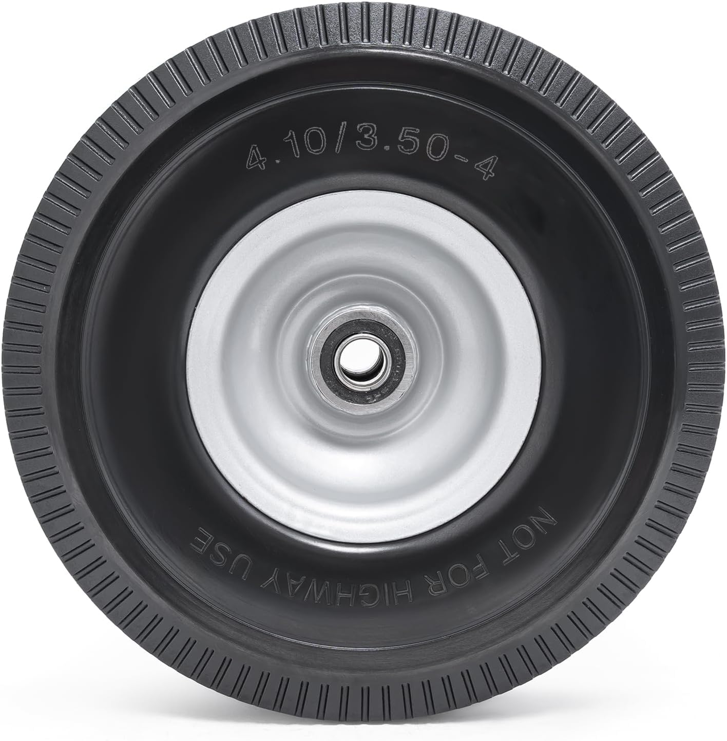 Ruota di ricambio per pneumatici senza piatta, in plastica nera, 10,4/8,5-10,2 cm, confezione da 2, per Gorilla Cart, carrelli a mano, carrelli, carriole
