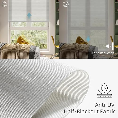 Miniatura 5 de SmartWings Persianas motorizadas filtrantes de luz, funcionan con Homekit, Alexa SmartThings Google, persianas inteligentes 50% opacas sin PVC para