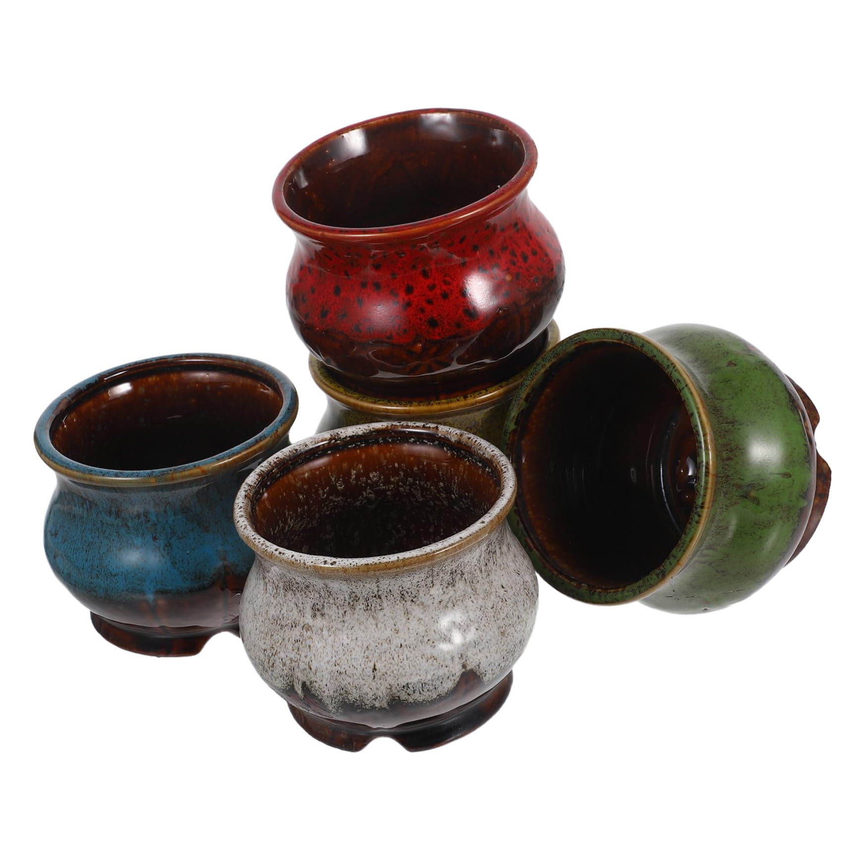 TOYANDONA 5 Sztuk Doniczek Na Sukulenty Miniaturowe Ceramiczne Doniczki Ceramiczne Doniczki Na Sukulenty Do Roślin