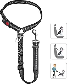 NEW犬用 シートベルト ドライブ 車専用リード 安全ベルト ペット用 ヘッドレスト 簡単装着 飛び出し防止 長さ調節