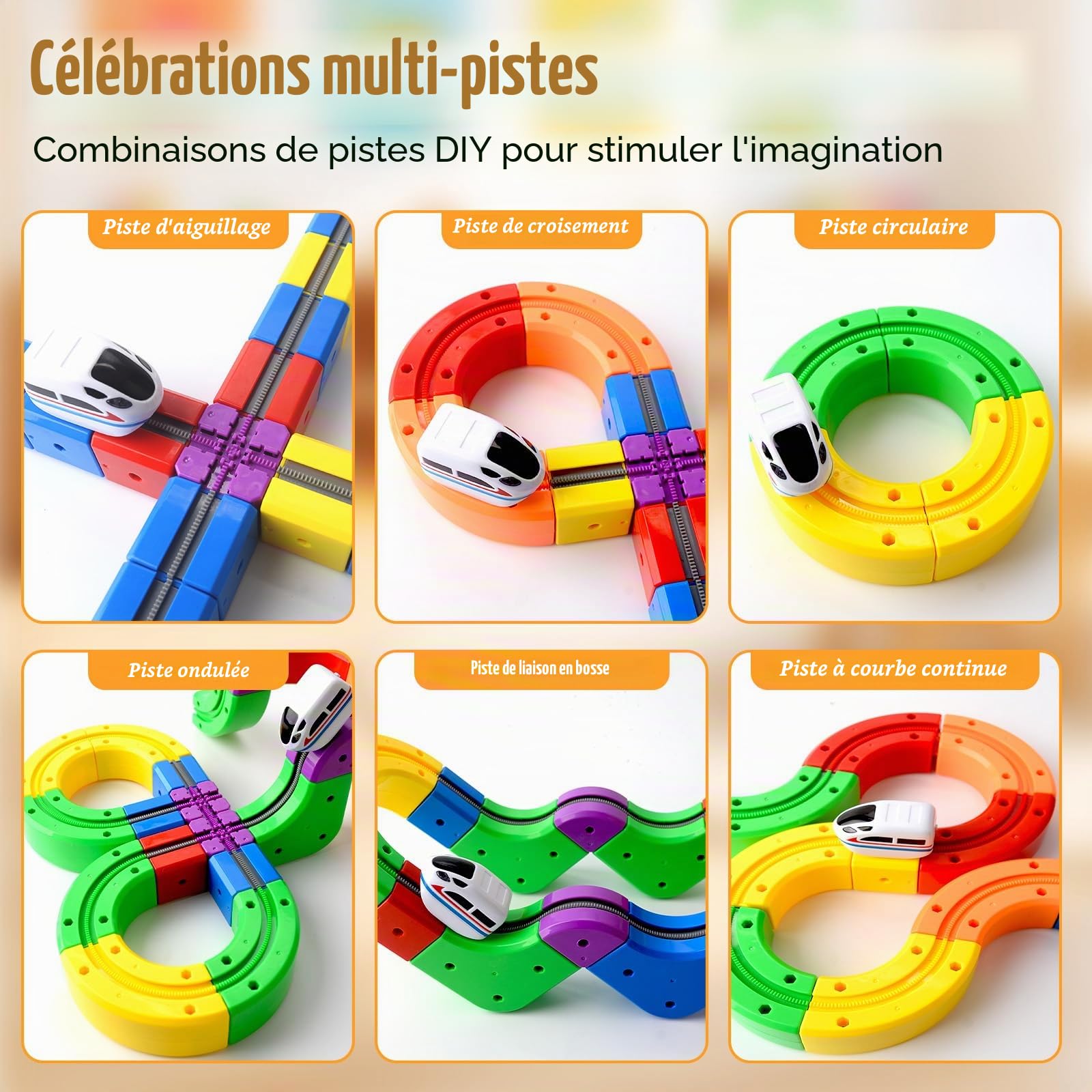 123 PCS Ensemble de train électrique,3D Cube De Rail Magique avec Train Motorisé Défiant La Gravité,Jouet De Construction d'apprentissage Flexible,Cadeau Créatif Circuit Trains électrique pour Enfants