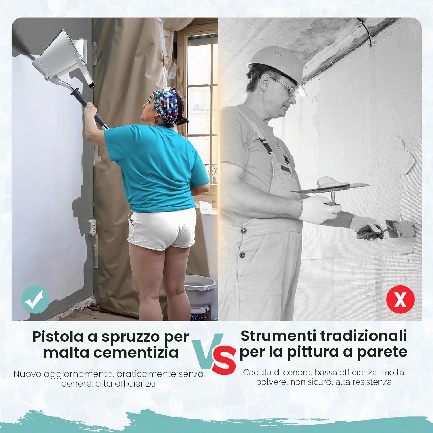 Couleeur 4 Pistola a spruzzo per cemento, pistola a spruzzo, pistola a spruzzo per cemento, Hopper Gun per intonacatura, pistola a spruzzo, strumento per la pittura da parete con copertura per pareti