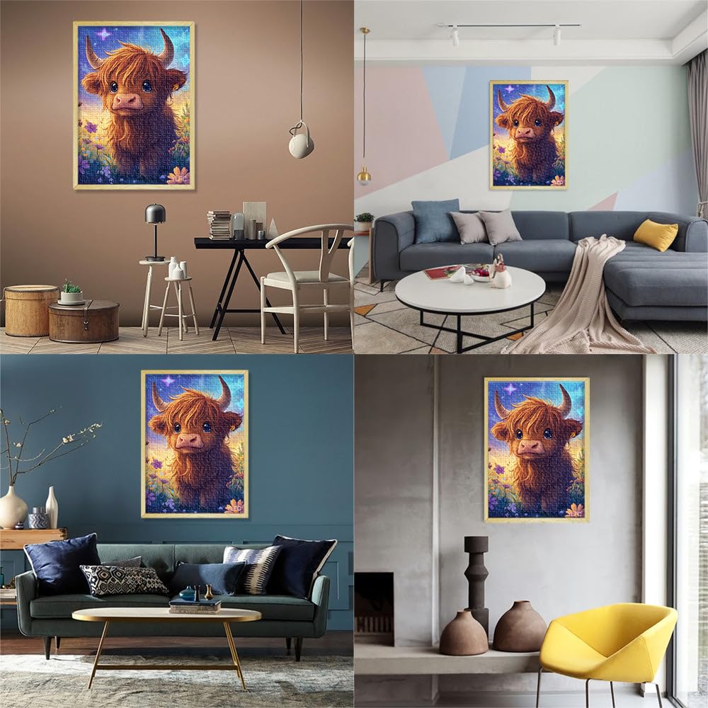 Puzzles Adultes 2000 pièces Mignon bébé Yak Jeux éducatifs à Domicile Jouets de Bricolage Cadeaux du Père Noël Secret 27,56 po x 39,37 po et Adolescents de 14 Ans et Plus