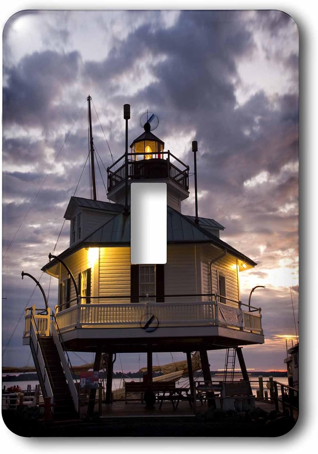 3dRose LLC lsp_90805_1 Chesapeake Bay, Hooper Straight Lighthouse Us21 Wbi0063m Walter Bibikow Single Toggle Switch
