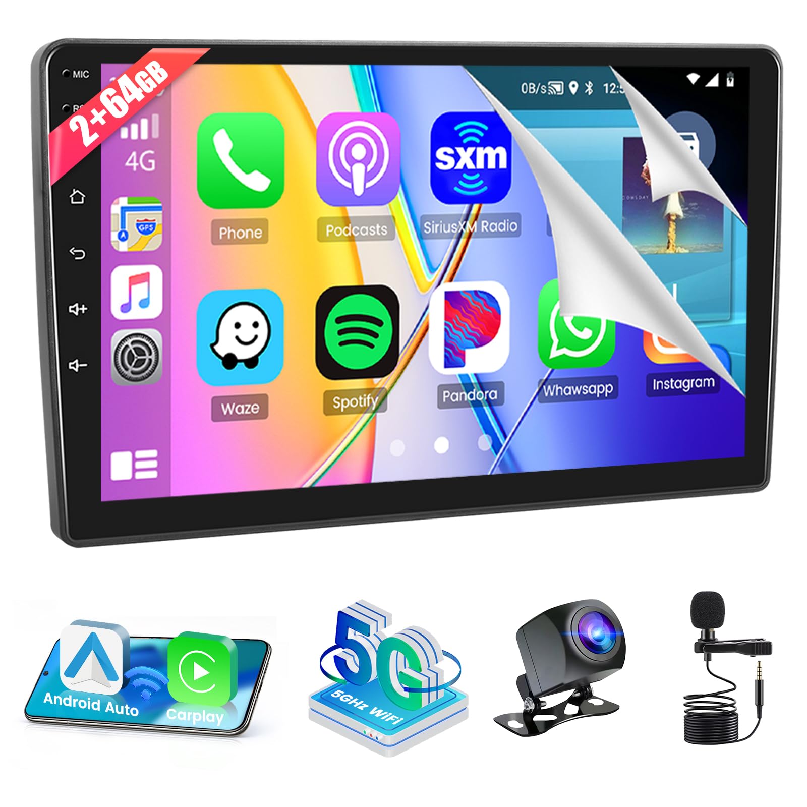 Android 13 Car Stereo For Ford F150 2013-2014, 4G 64GB 12.1 Inch Car S