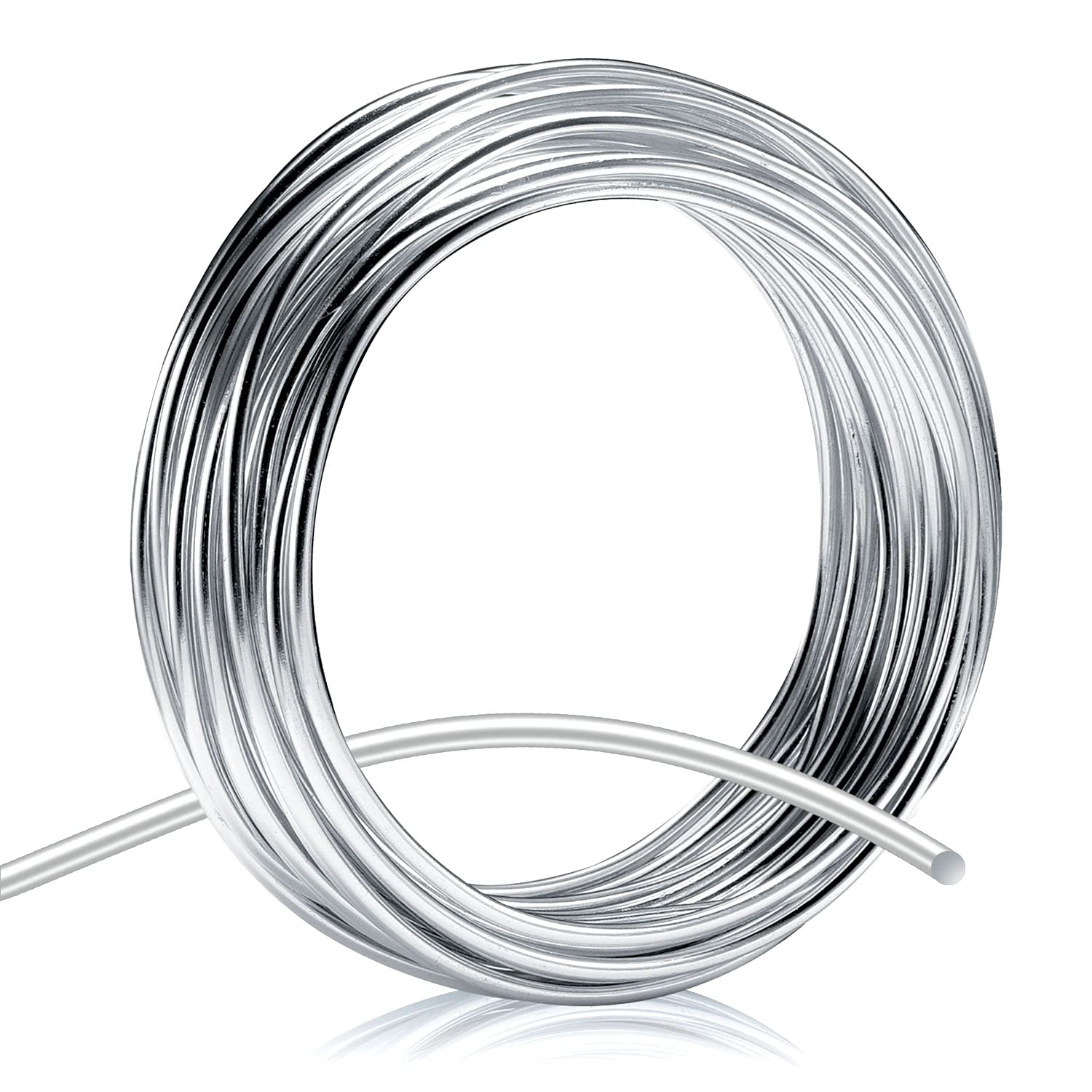 Aluminum Wire Silver 9 Gauge (3.0 mm) 32.8 Ft (10 M) Anodized Bendable Metal Craft Wire for DIY Floral