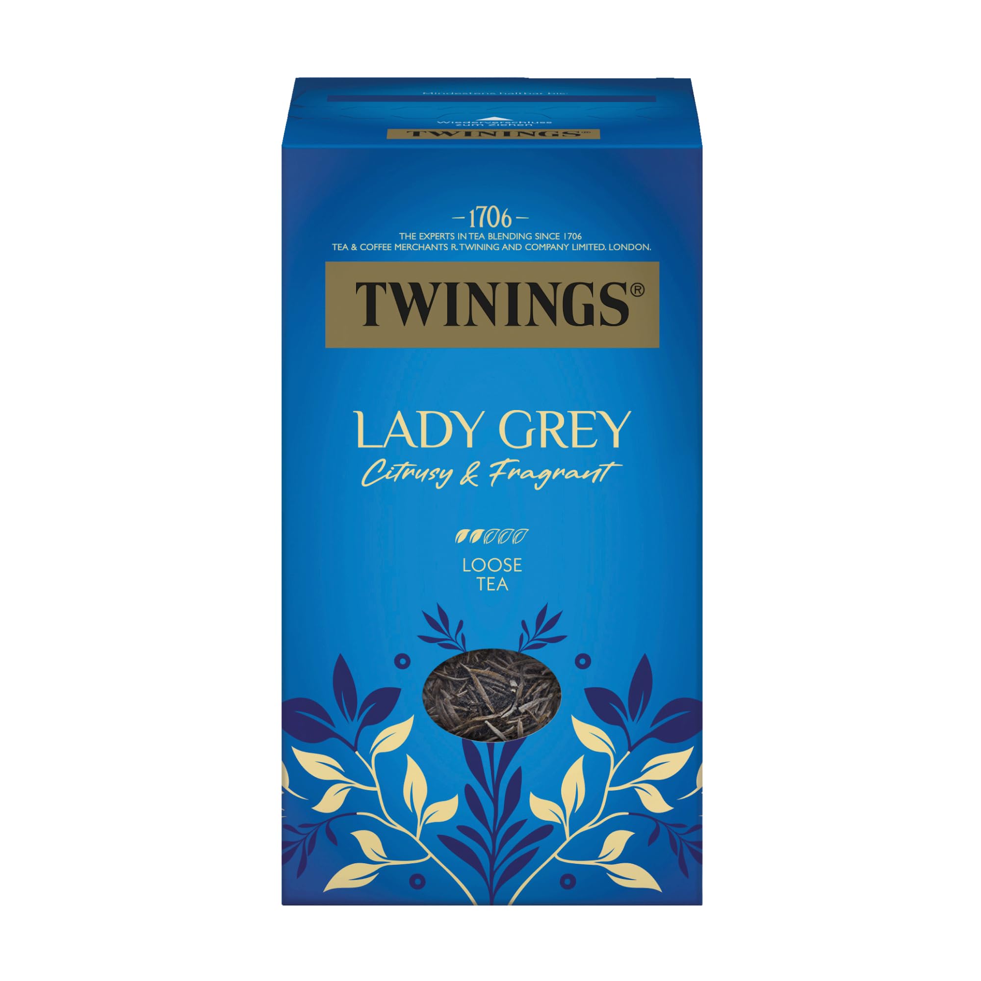 Twinings LADY GREY Schwarzer Tee lose in der Tee-Packung - Schwarztee als Mischung chinesischer Teesorten mit Orangen- & Zitronenschale, vollendet mit Bergamotte-Aroma (200g)