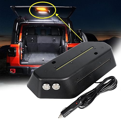 AUDEXEN Luz LED para maletero compatible con Jeep Wrangler JL JLU 2018-2024, luz LED de carga con luz blanca y luz de advertencia ámbar flash,