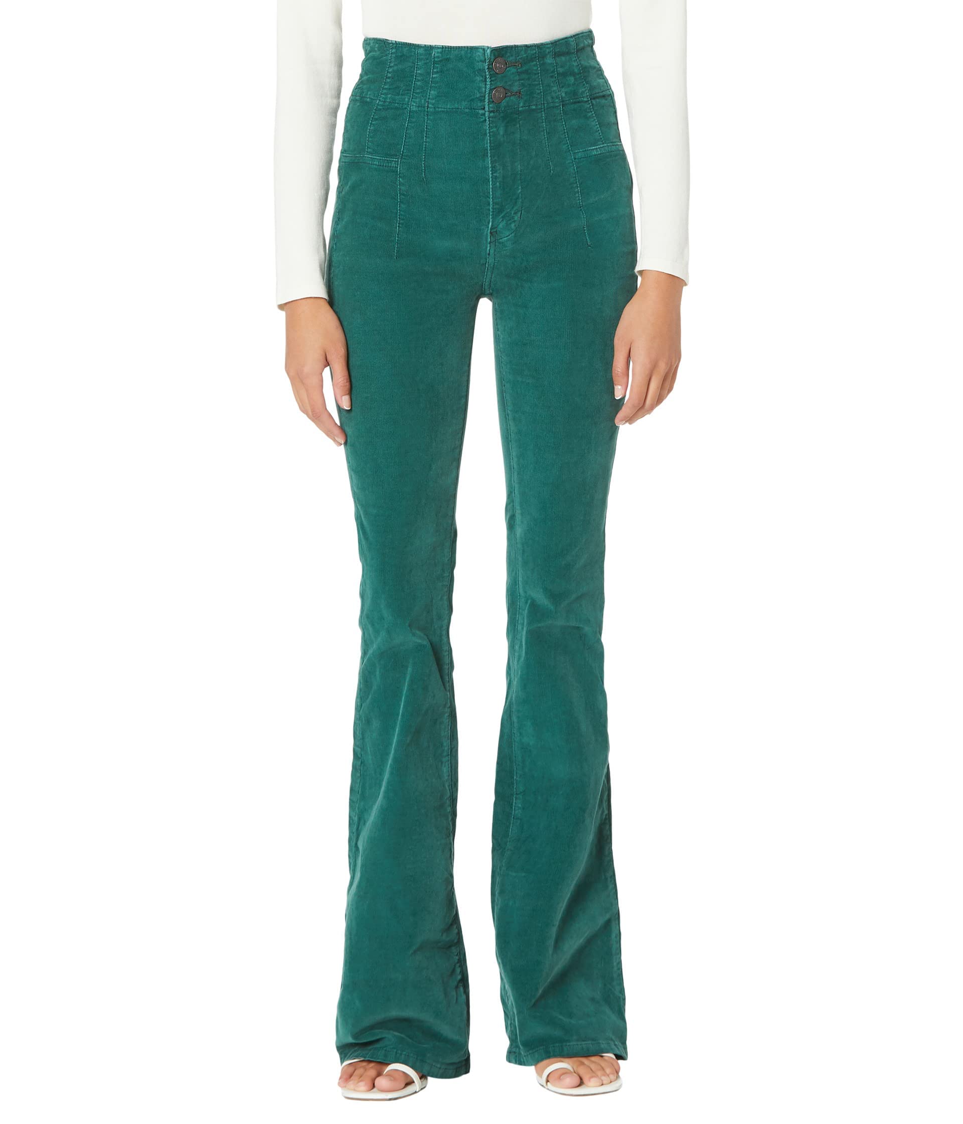 Cord flare pour look bohème Free People Jayde vert forêt 29 - 4