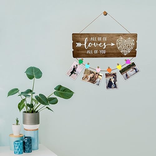 Miniatura 2 de Buecasa Regalos románticos para novia, novio, parejas, prometido, All of Me Loves All of You con 6 clips de corazón, 15.8 x 6.0 pulgadas