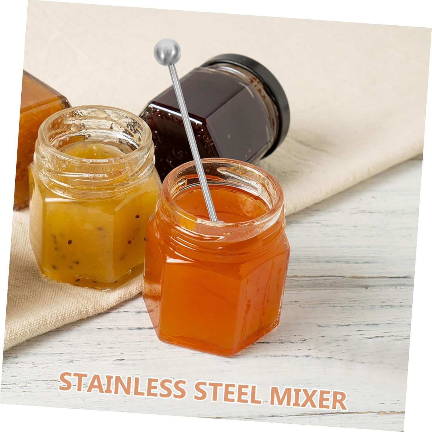2pcs Blender Honey Wand Stick Honey Stir Sticks Honey Dippers Honey Table Dispenser Honey Stick Honey Spoons for Tea Honey Dripper Honey Dispenser Sticks Silver Stainless Steel