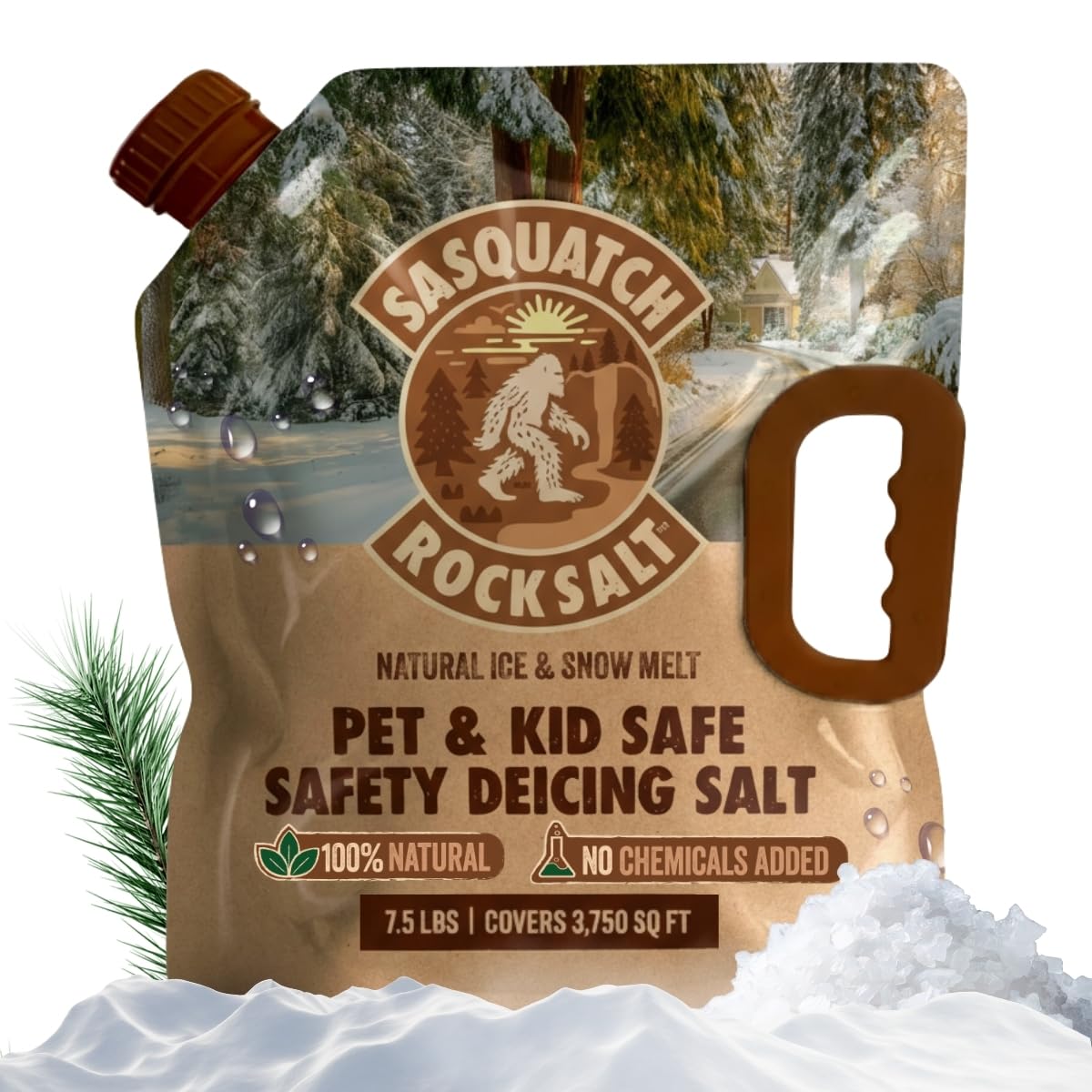 SASQUATCH ROCK SALT Natural Ice & Snow Melt 7.5 LBS