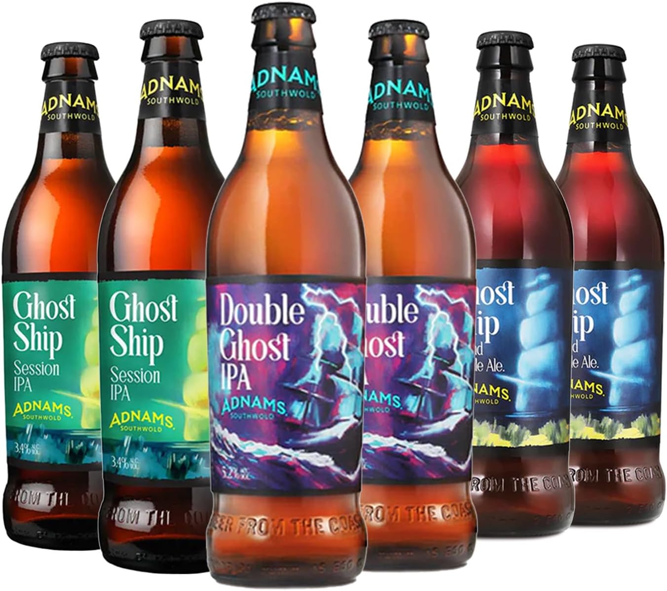 Ghostly Ghost Ship Taster Collection | 2 x Double Ghost IPA 5.2% | 2 x Ghost Ship Pale Ale 4.5% | 2 x Ghost Ship Session IPA 3.4% | Mixed Craft Beer Gift Set | 6 x 500ml Bottles