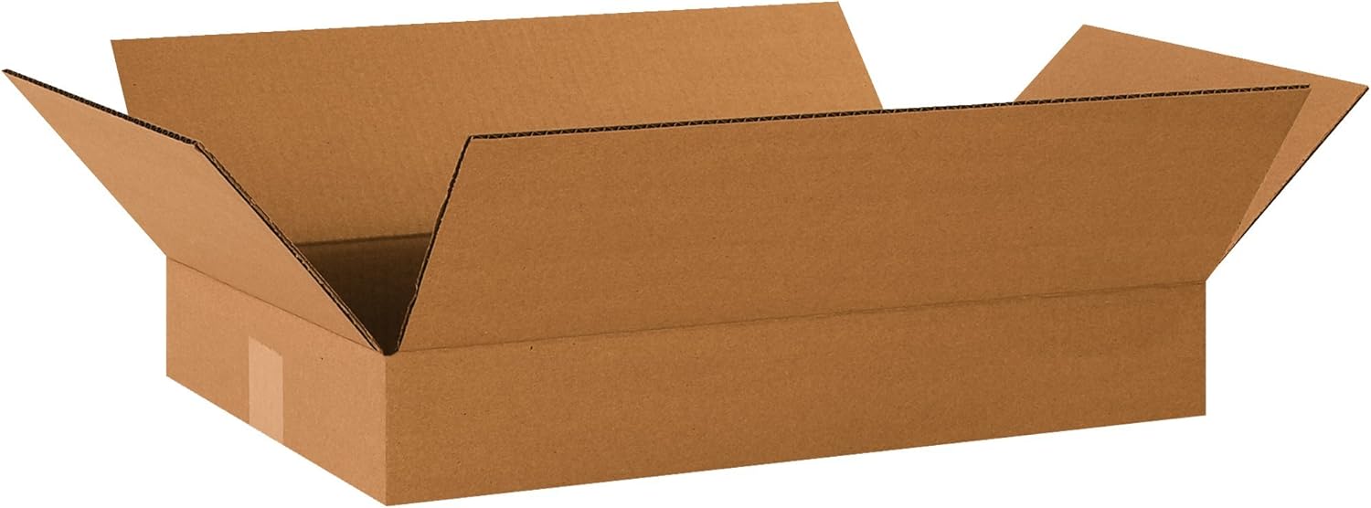 PARTNERS BRAND 20 x 12 x 3 Corrugated Cardboard Boxes, Flat 20"L x 12"W x 3"H, Pack of 25 | Shipping, Packaging, Moving, Storage Box for Home or Business, Strong Wholesale Bulk Boxes