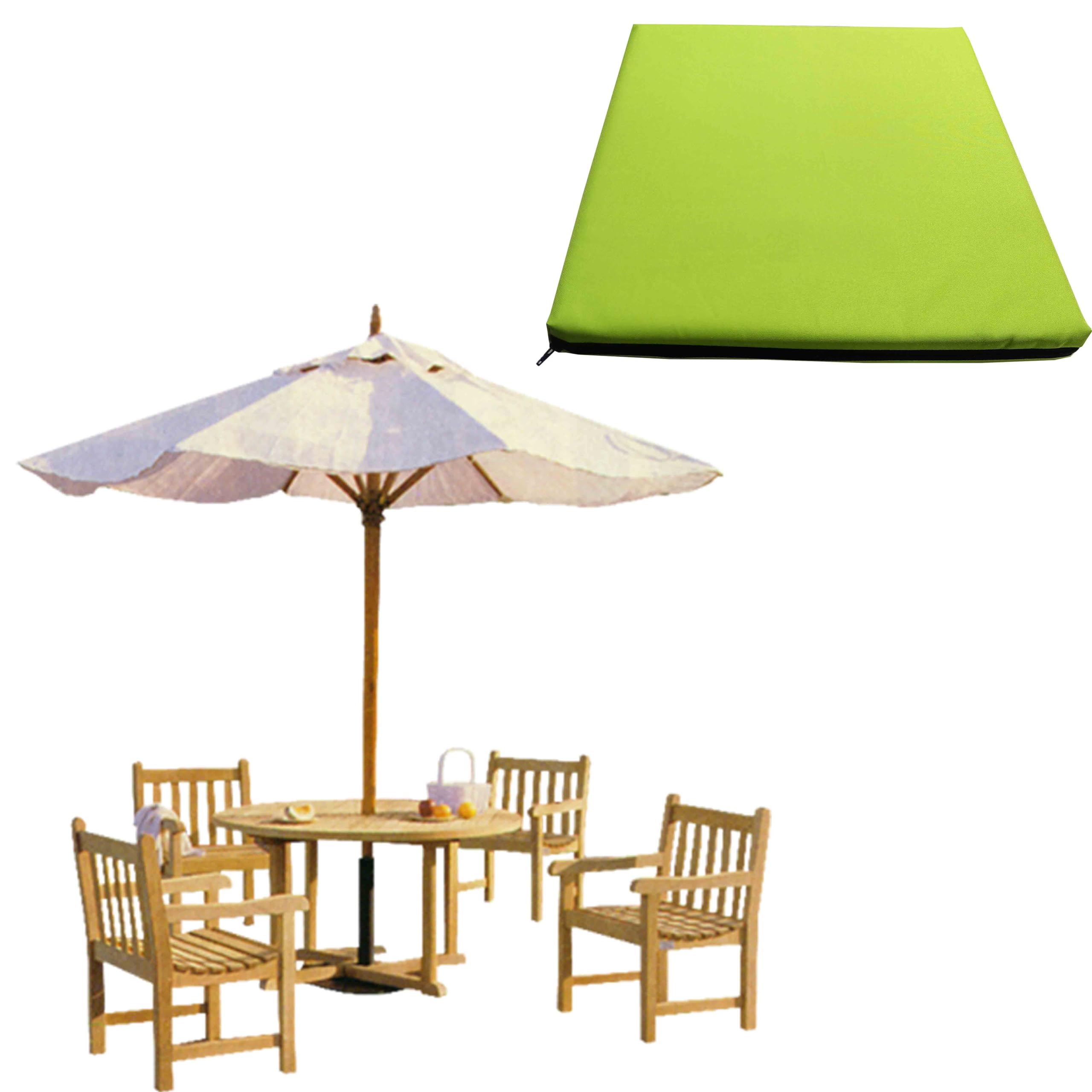 GRIZZLY FOAM 4-Inch 10(Cm) Thick Waterproof Replacement Garden Seat Cushions Indoor/Outdoor Rattan Chair Pads with Zipper Cover Ask Custom Size (Lime Green, 16x20x4inch 40x50x10cm)