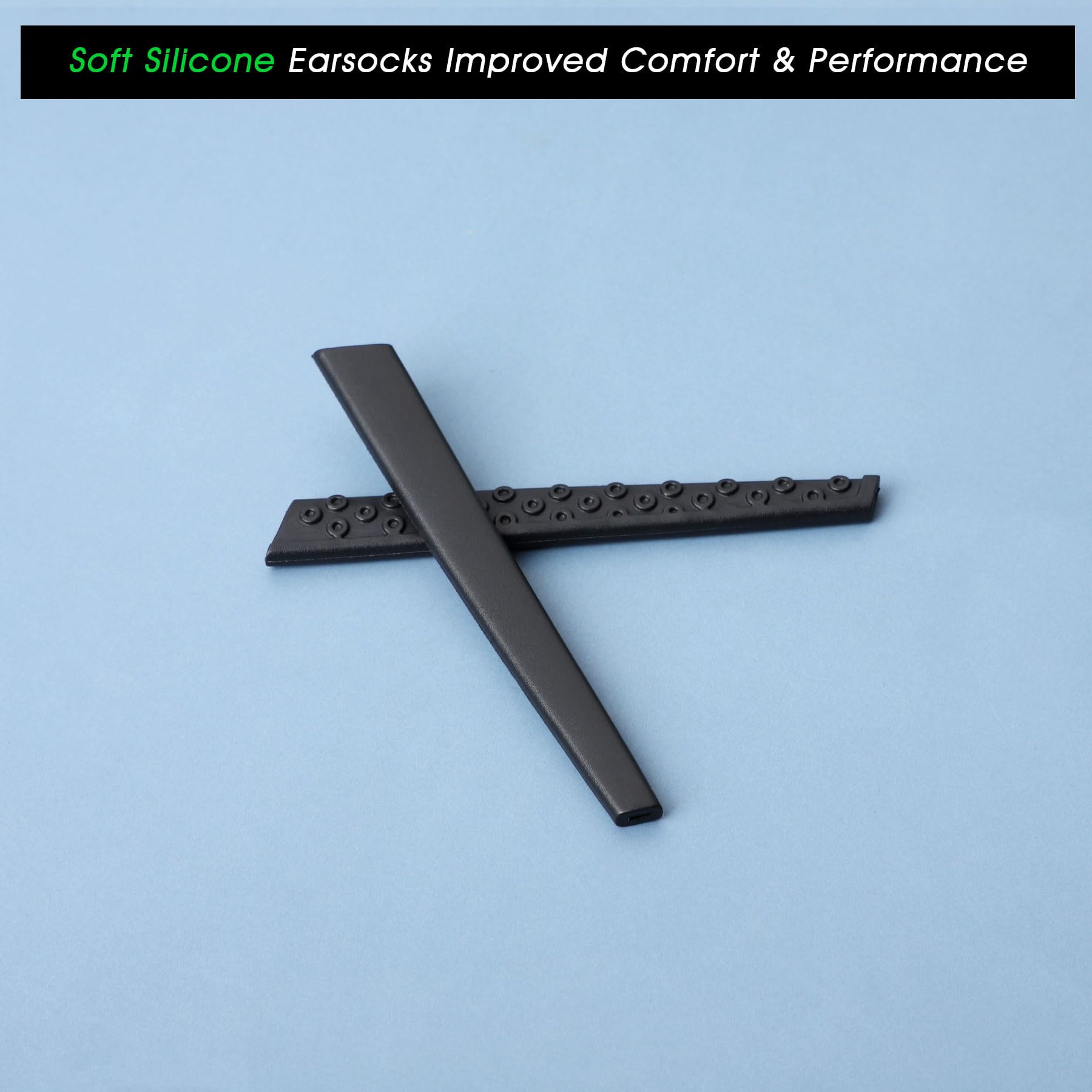 Acefrog 2 Pairs Upgraded Soft Silicone Replacement Temple Sleeve Ear Socks for Oakley Currency OX8026, Twin Shock OX3095 Eyeglasses, Perfectly Fit, Black