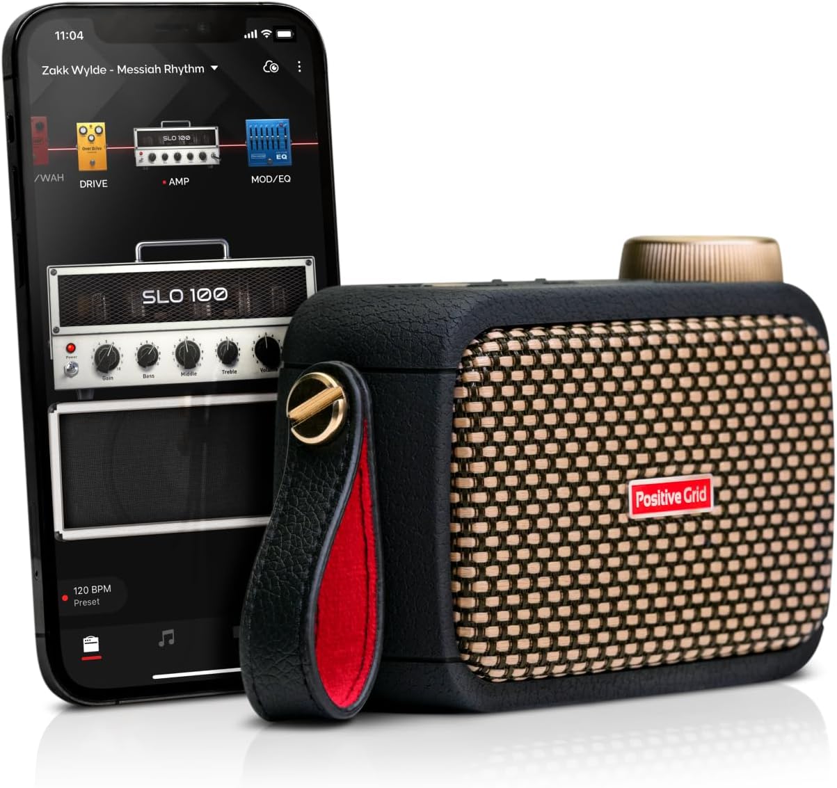 Positive Grid Spark GO 5W Ultra Portable Smart Guitar Amplifier, Headphone Amplifier and Bluetooth Speaker with Smart App for Electric, Acoustic and Bass Guitar