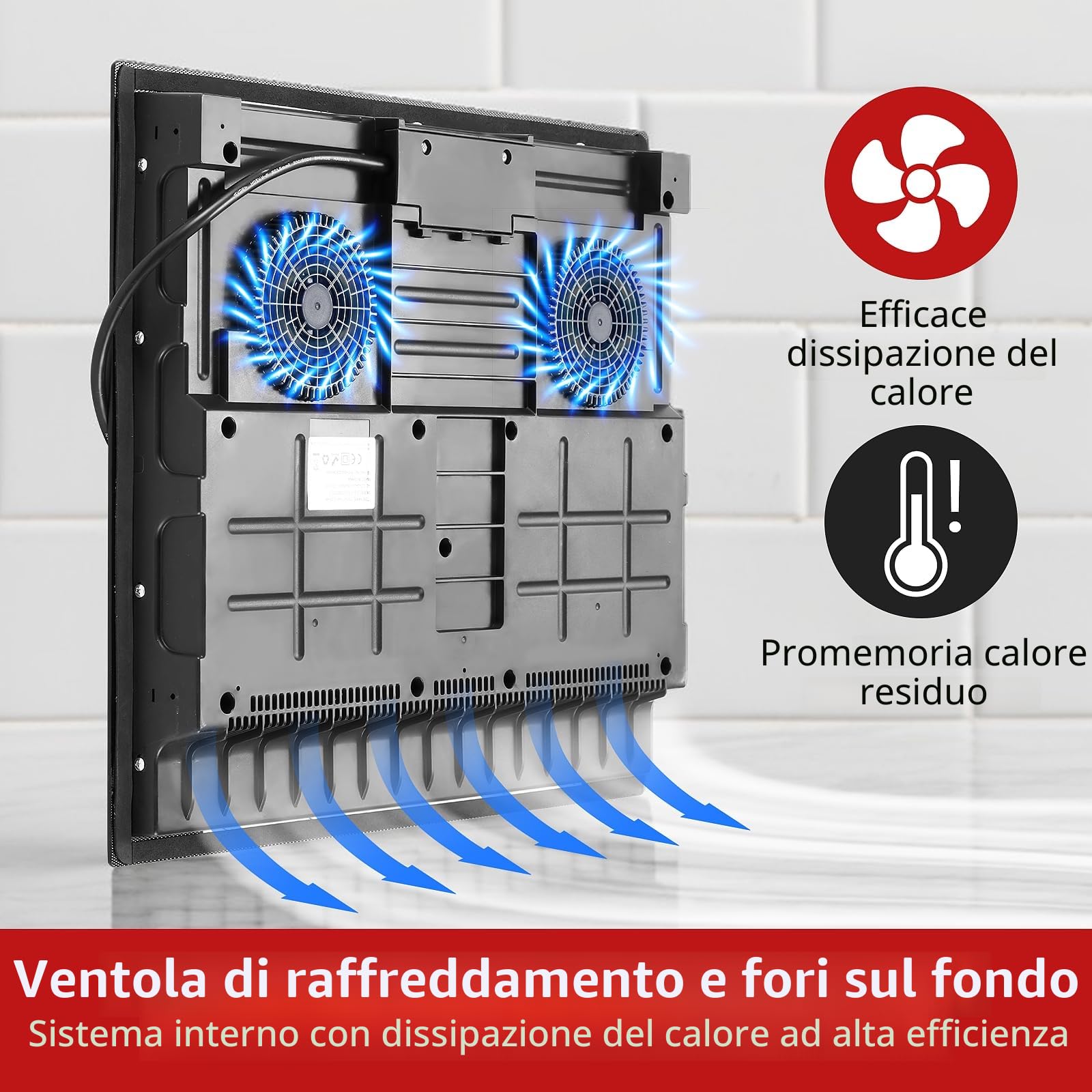 Piano Cottura a Induzione 4 Fuochi, con funzione Booster, Piano Cottura Induzione da incasso 60cm 6000W, 9 Livelli, Controllo Touch, Timer