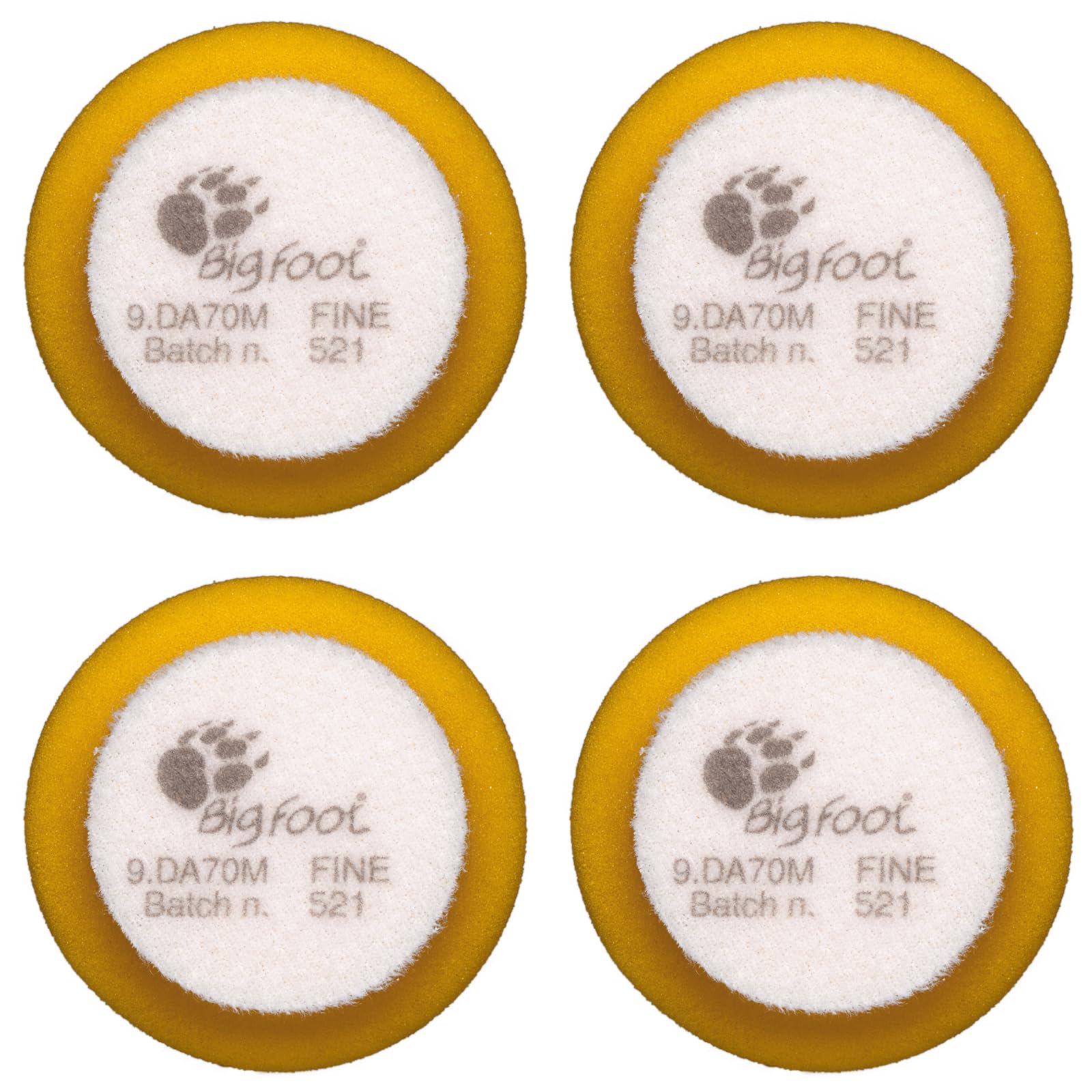RUPES 9.DA70M/4 Pack of 4 Yellow D-A Fine Finishing Foam Pads 70mm | Ideal for Paint Correction &amp; Gloss Enhancement | Moderate to Fine Defect Removal | Compatible with 2" Backing Plate
