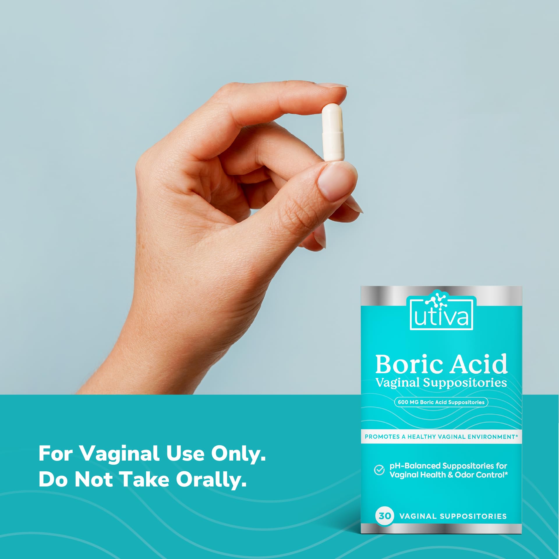 Amazon.com: Szio+ Utiva Boric Acid Suppositories for Women - pH Balance -  Feminine Care