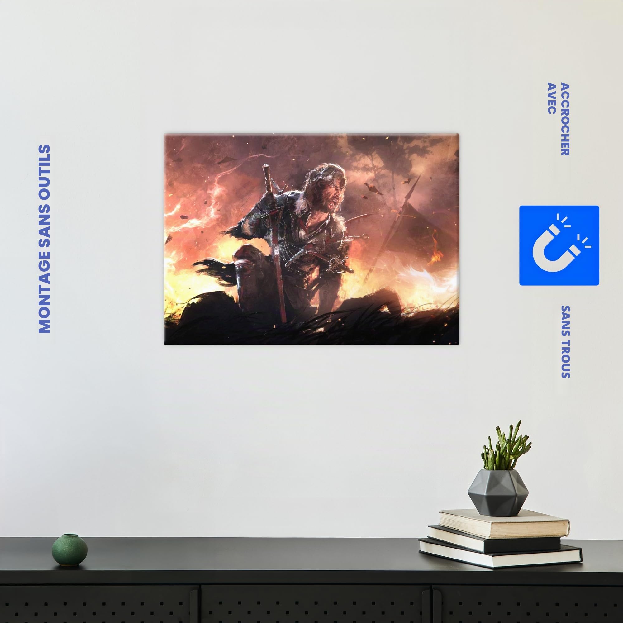 Displate Officiel Clair Obscur: Expedition 33 Poster - Verso in Battle - Métallique Fixation Magnétique Licence Officielle Image Affiche de Haute Qualité 45 cm x 32 cm
