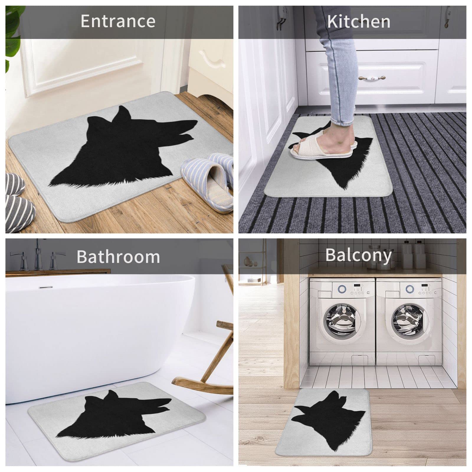 ERICAT Felpudo De Entrada,Adorable Lindo Cachorro Perro Animales Fauna Raza Calma Canino,Alfombra Absorbente Para Atrapar,Alfombrilla Antideslizante, Pasillo,Dormitorio,50x80cm