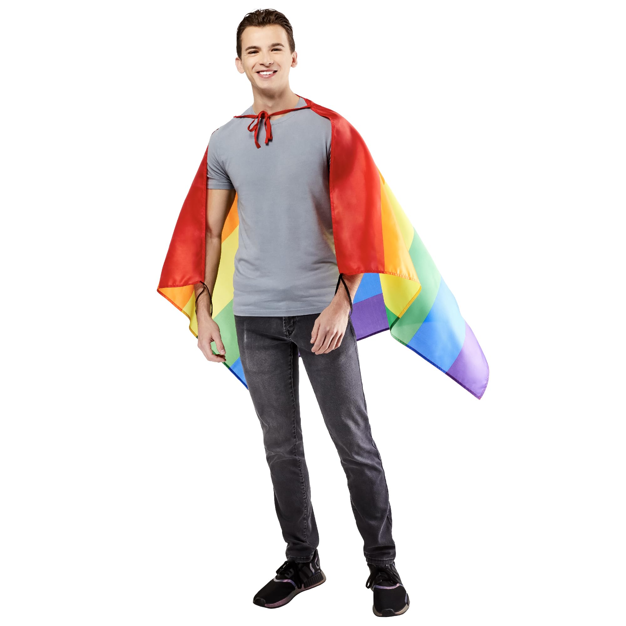 Rubies 203039NS000 Pride Rainbow Cape Adult Fancy Dress, Men,Women, Multi, One Size Halloween